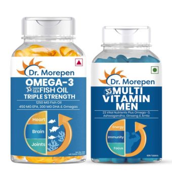 Dr. Morepen MultiVitamin Men (60 Softgel) + Omega 3 Triple Strength Fish Oil (60 Softgel)