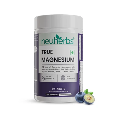 Neuherbs True Magnesium Glycinate 1600mg With Antioxidants, Zinc & Vitamin C