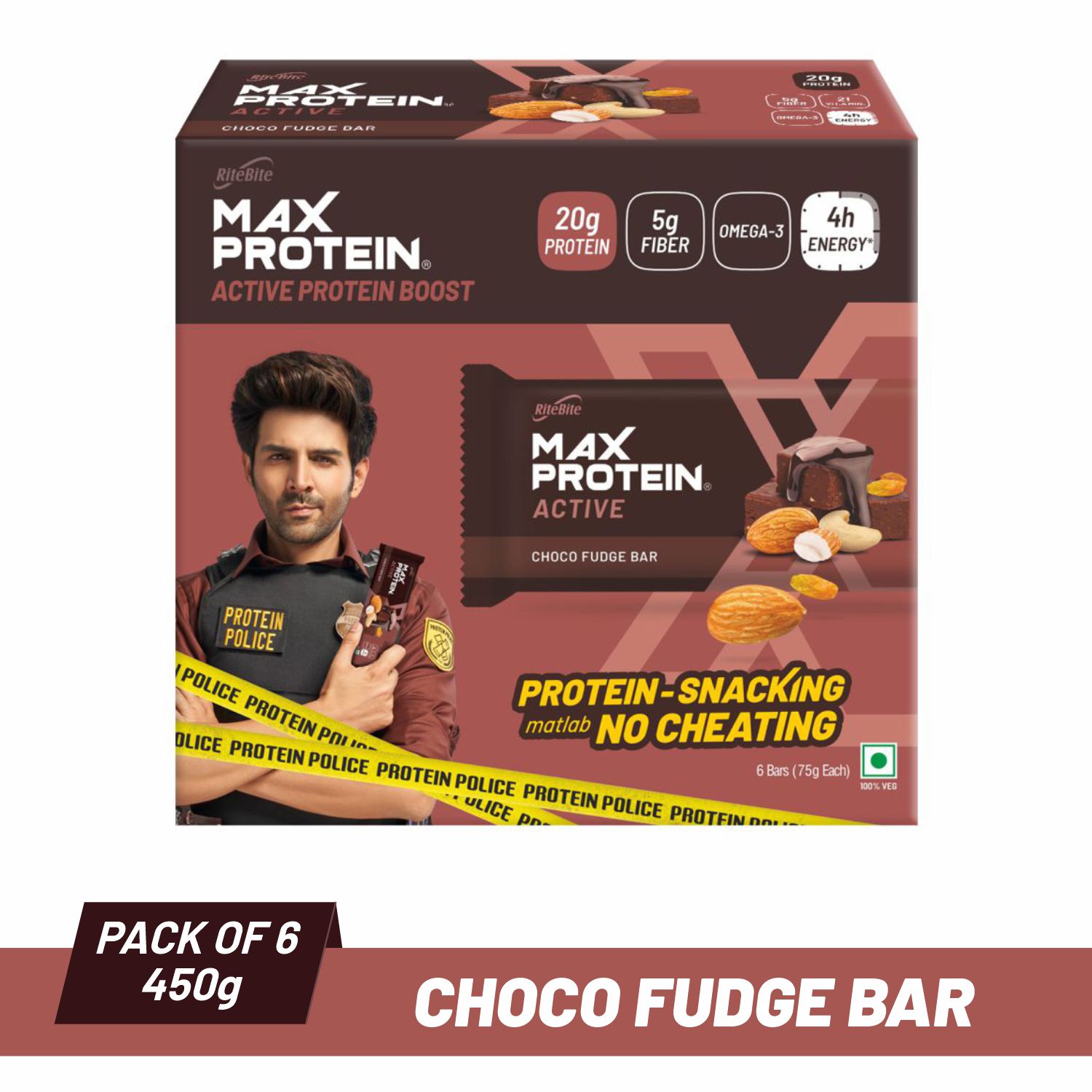 RiteBite Max Protein Choco Fudge Active Bars