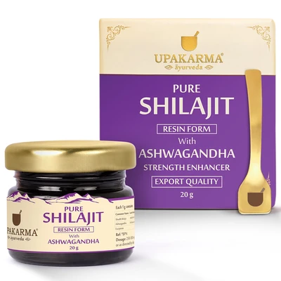 Upakarma Ayurveda Pure Shilajit Resin Form with Ashwagandha