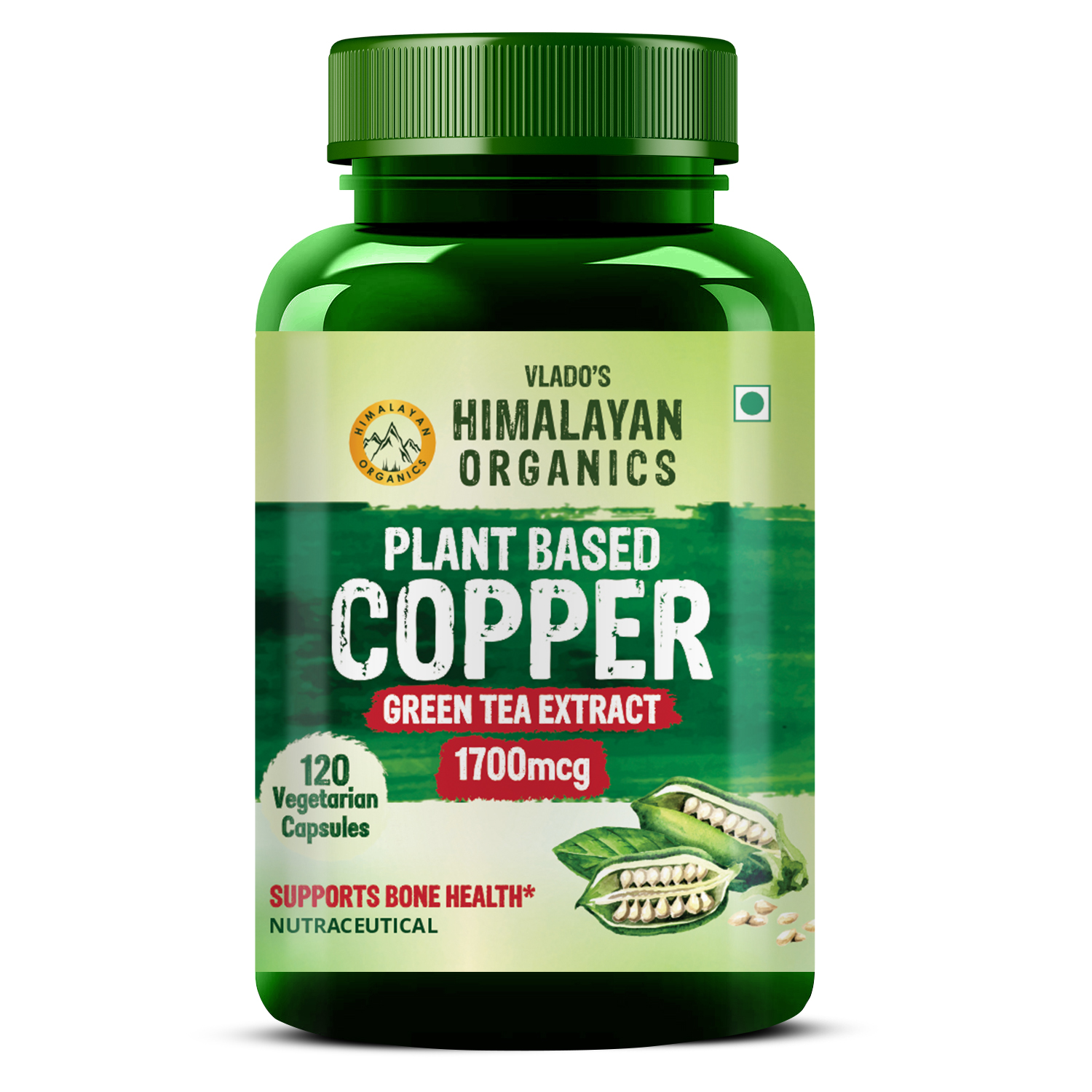 Vlado’s Himalayan Organics Plant Based Copper 1700mcg with Green Tea Extract